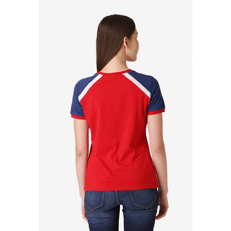 Women's Red Round Neck T-Shirt - Image 5