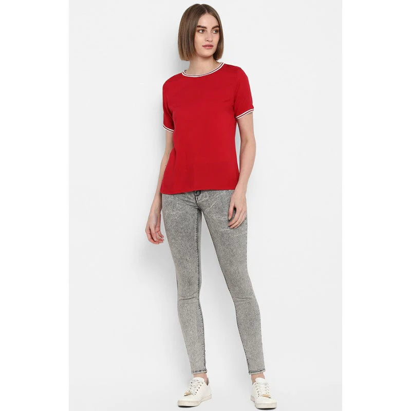 Women Red Top Blouse - Image 2