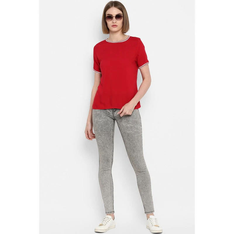 Women Red Top Blouse - Image 3