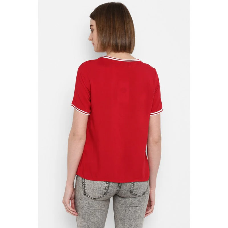 Women Red Top Blouse - Image 4
