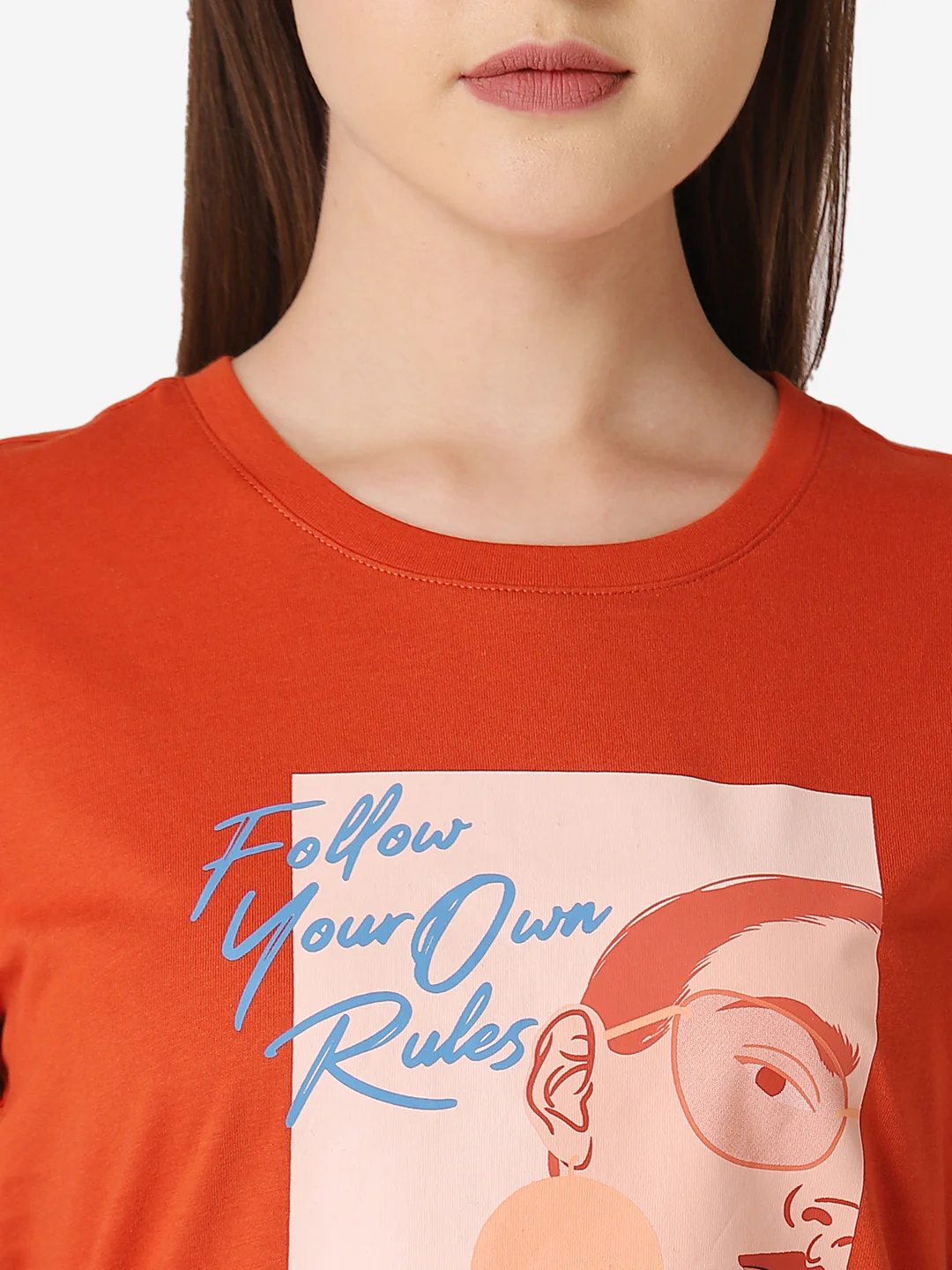 Women Rust Orange T Shirt - Image 5