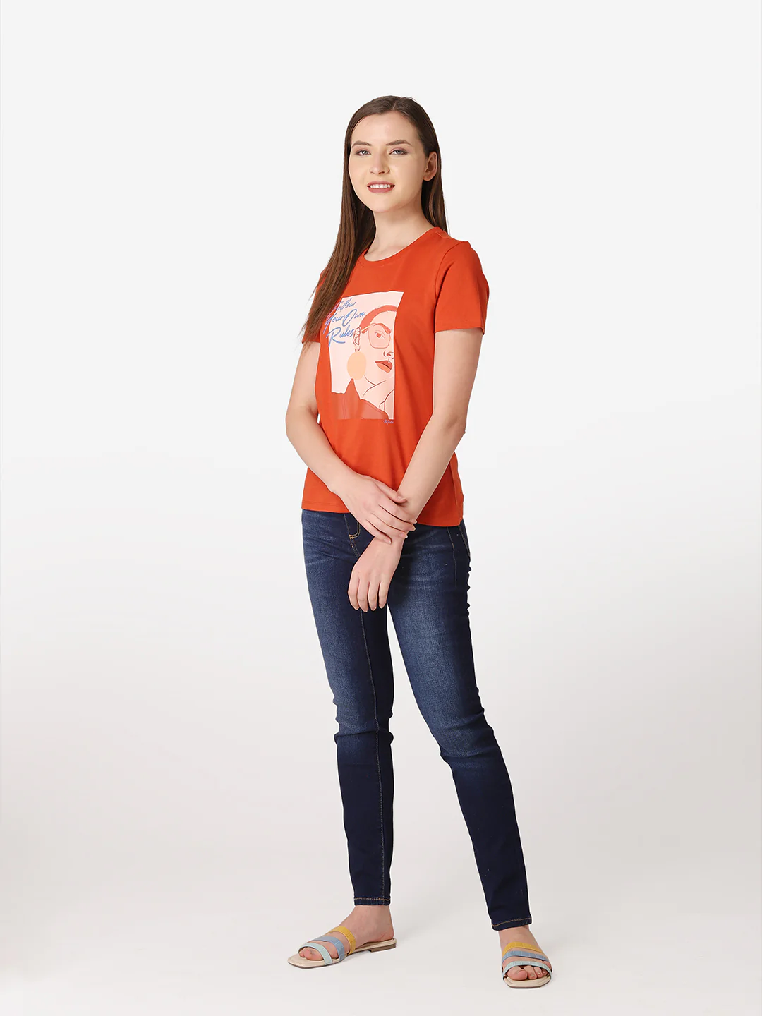 Women Rust Orange T Shirt - Image 7