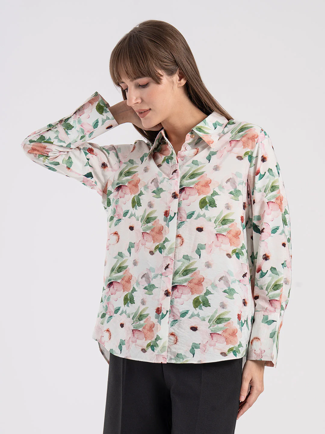 Women's Floral Print Full Sleeve Shirt - Image 2