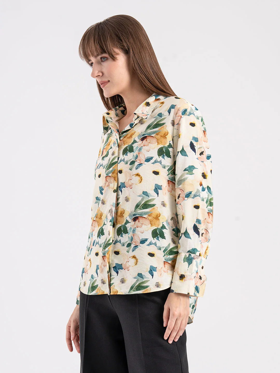 Women's Floral Print Full Sleeve Shirt - Image 2