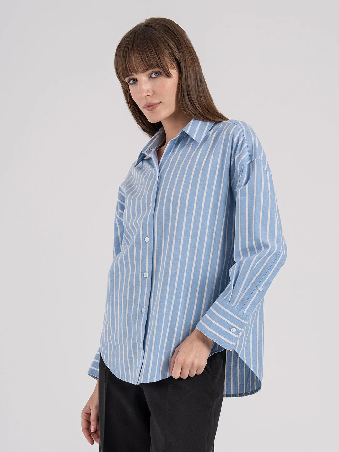 Women's Striped Full Sleeve Shirt - Image 2