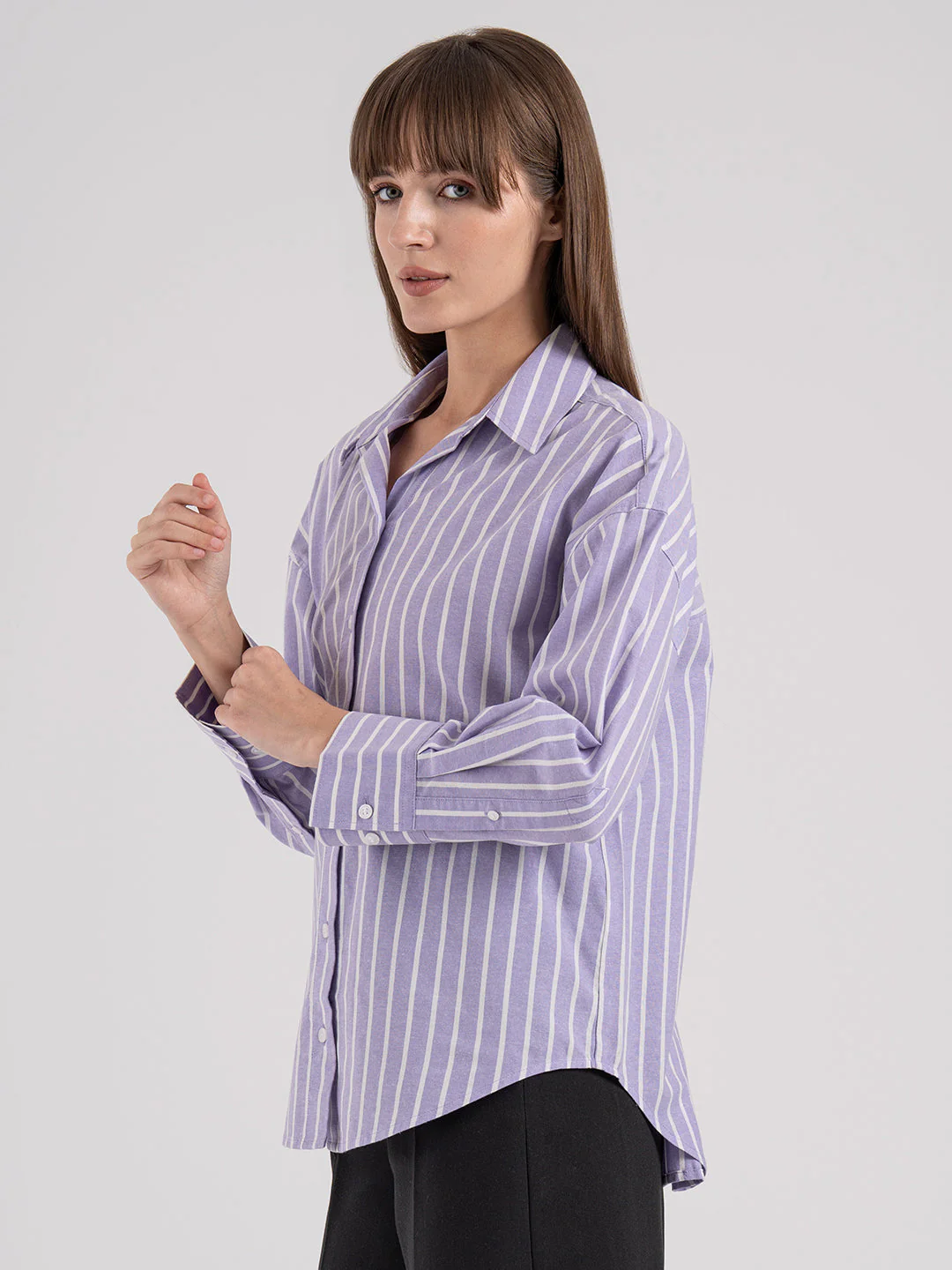 Women's Striped Full Sleeve Shirt - Image 2