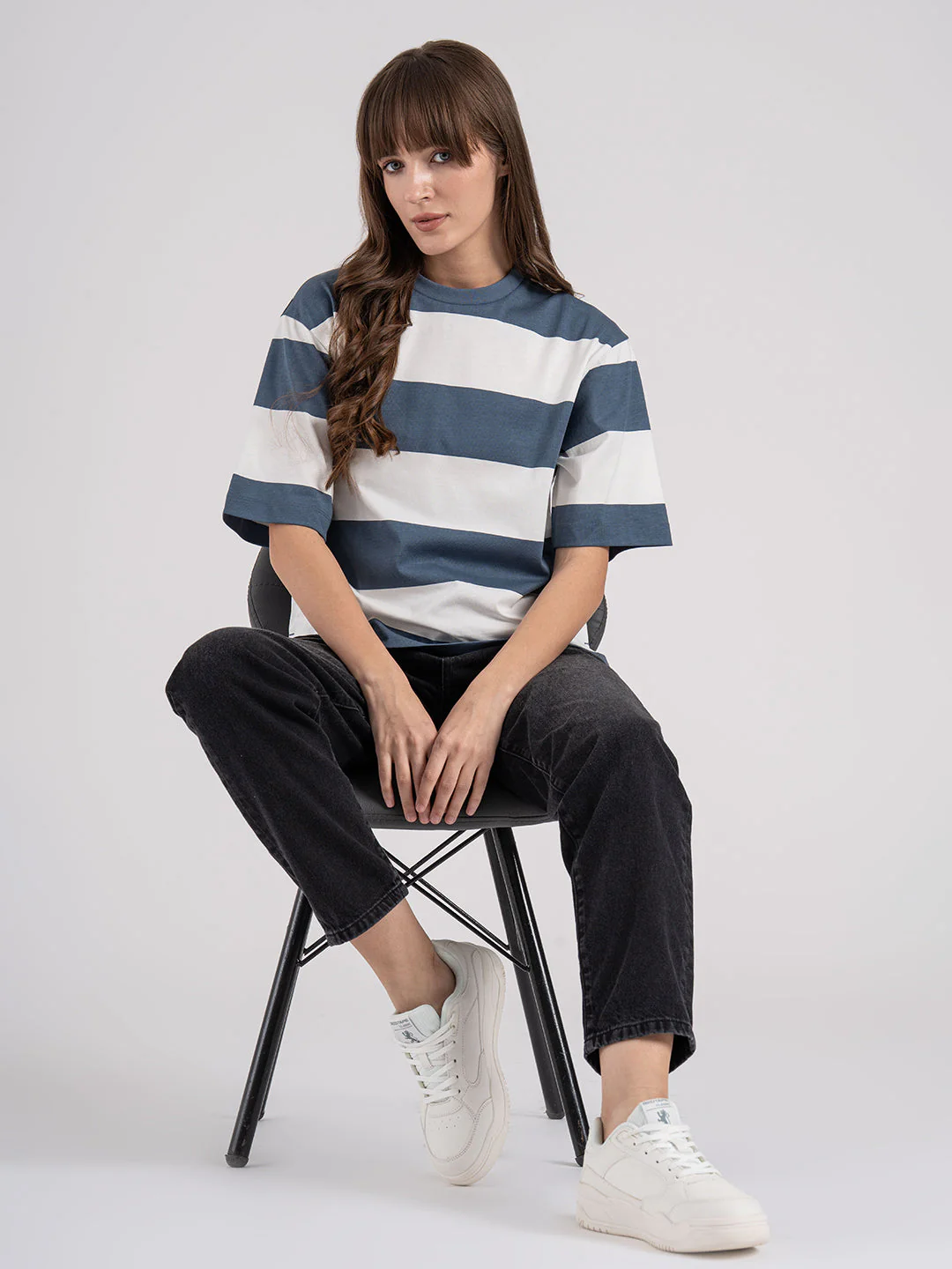 Women's Striped Round Neck T-Shirt - Image 5