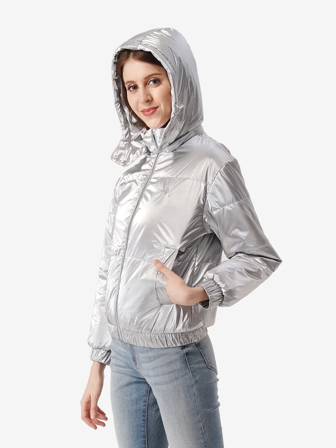 Women Silver Jacket - Image 4