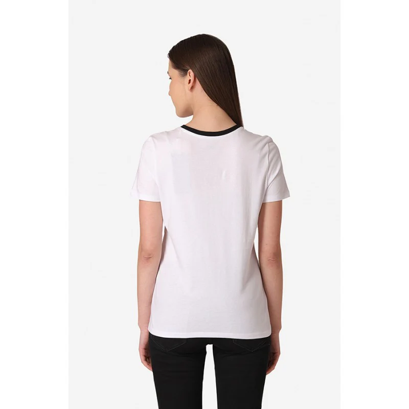 Women's White Round Neck T-Shirt - Image 5