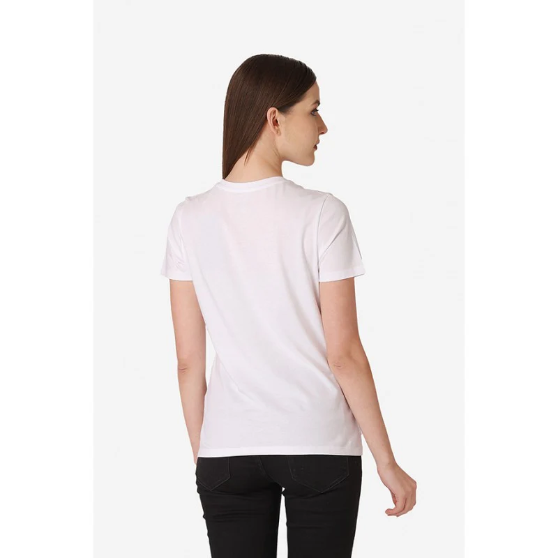 Women's White Round Neck T-Shirt - Image 5