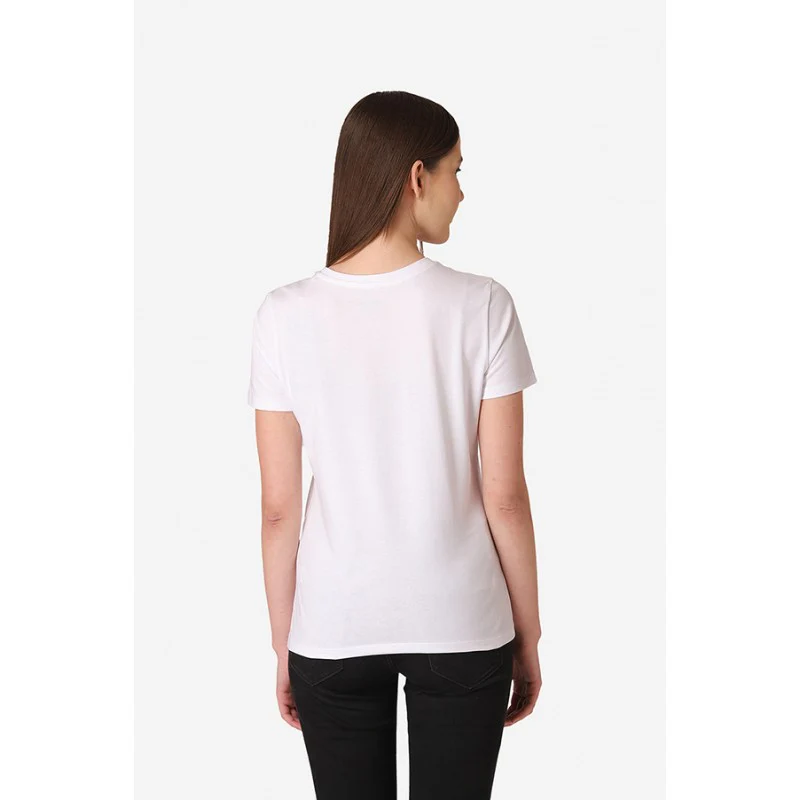 Women's White Round Neck T-Shirt - Image 5