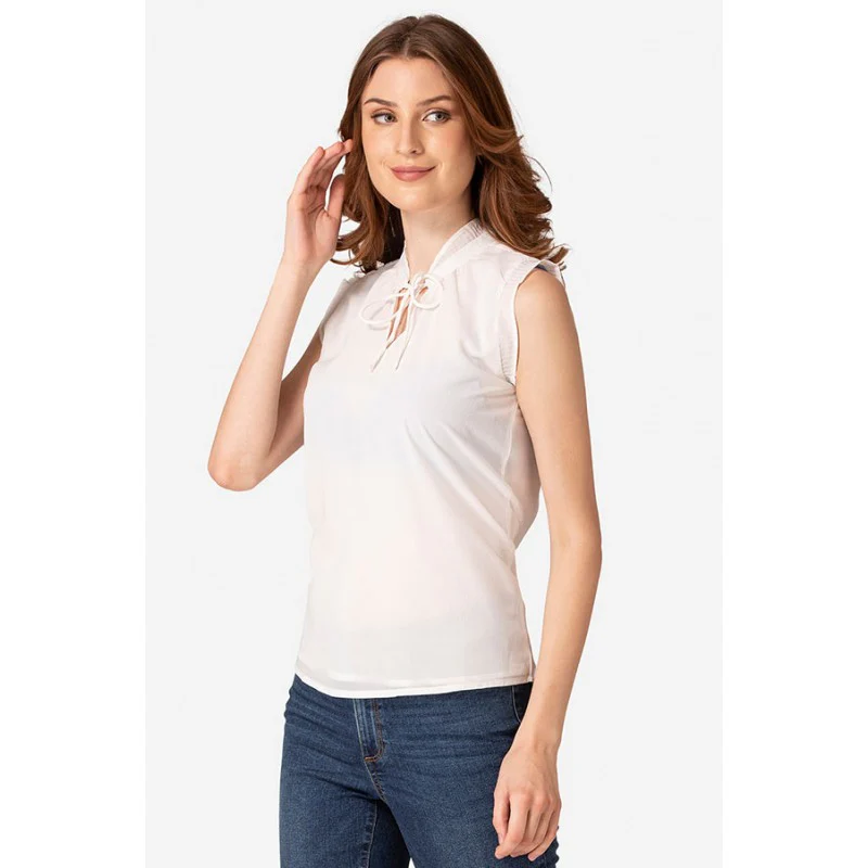 Women White Top Blouse - Image 2