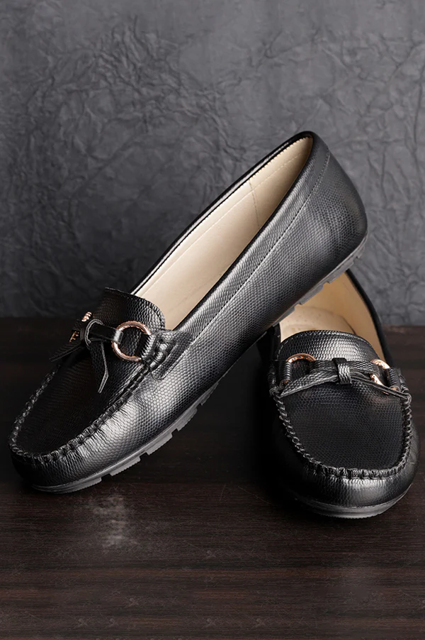 Women's Black Loafers - Image 8