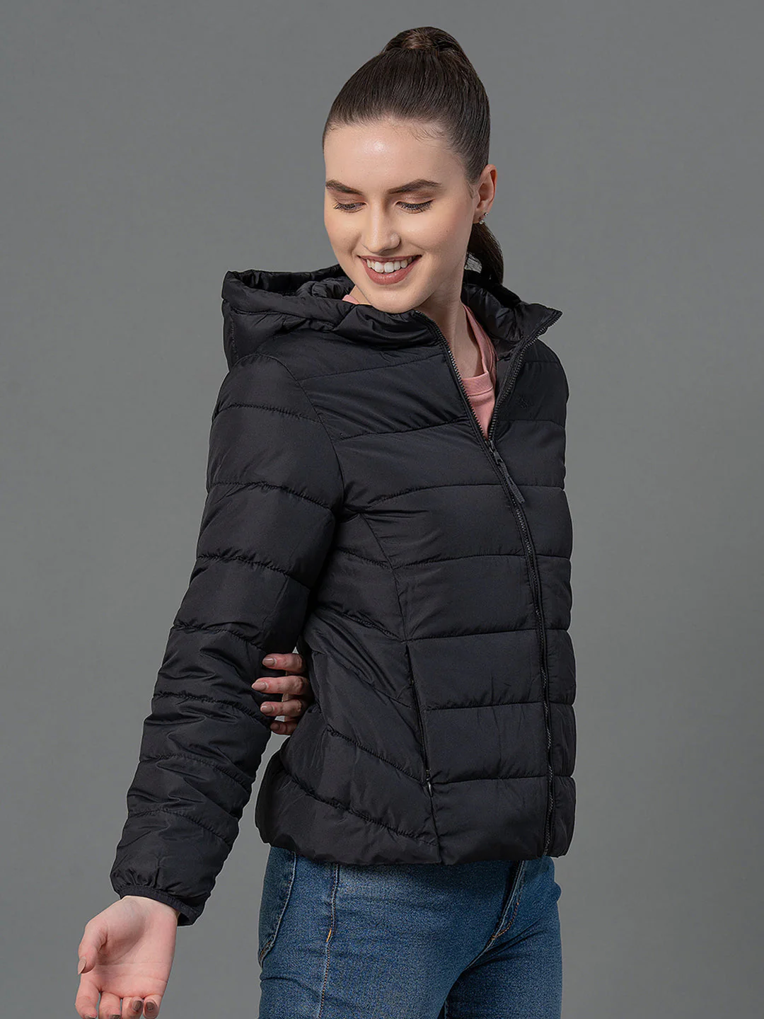 Women's Black Padded Jacket - Image 6