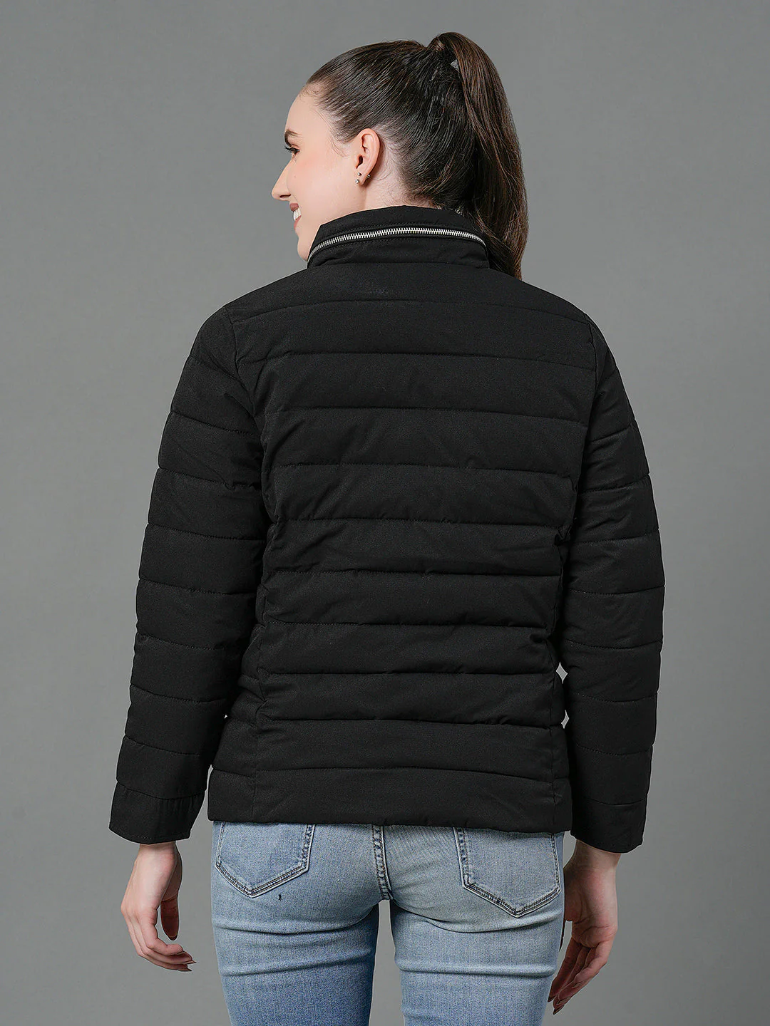Women's Black Padded Jacket - Image 3