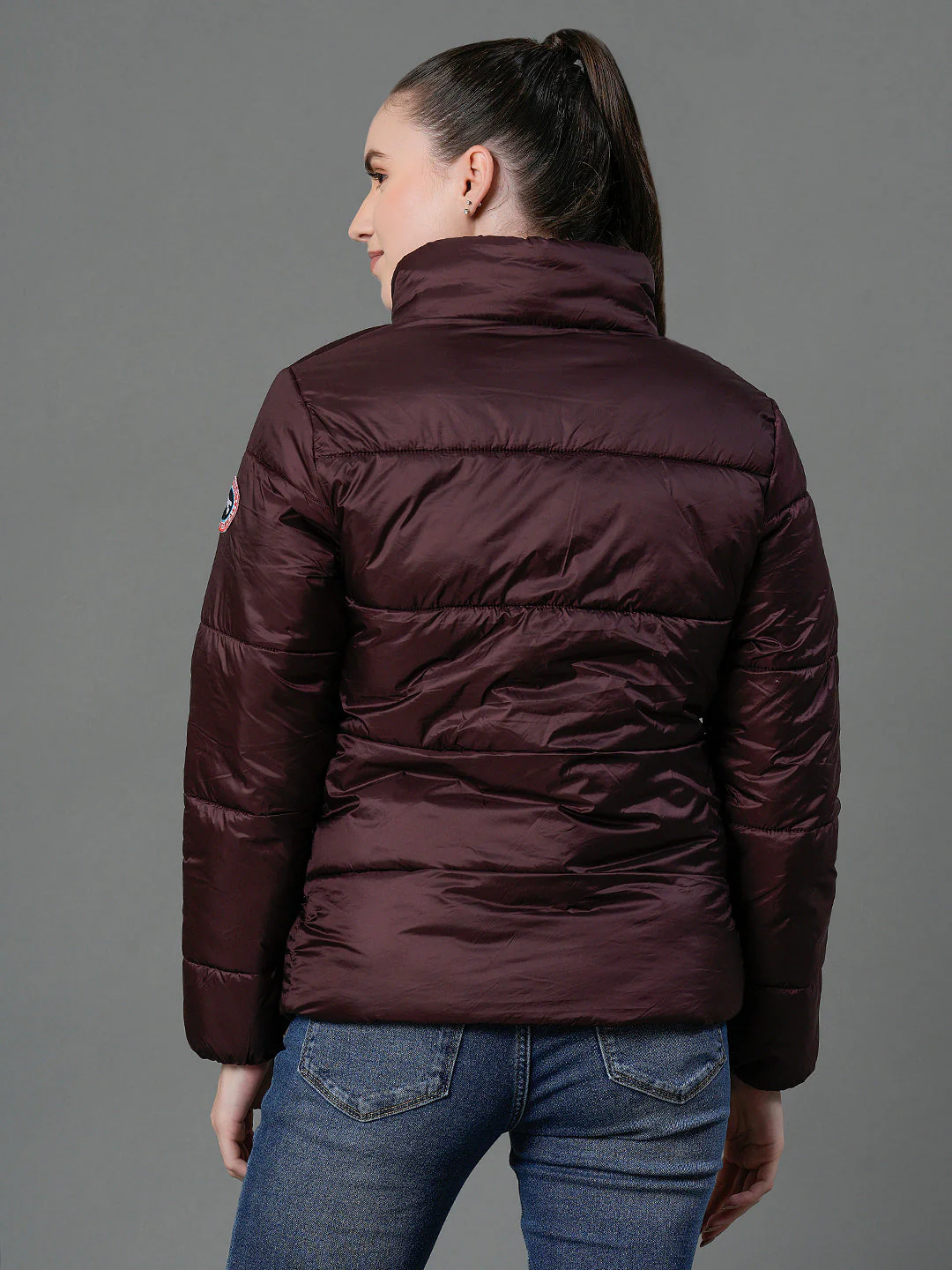 Women's Wine Padded Jacket - Image 5