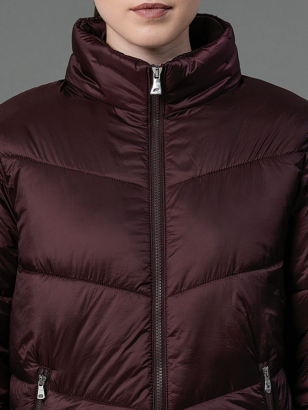 Women's Wine Padded Jacket - Image 6